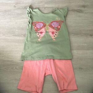 Toddler Shirt and short bundle 5T - Color me Green and Orange